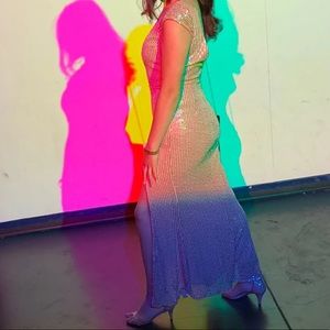 Nude vintage style prom dress